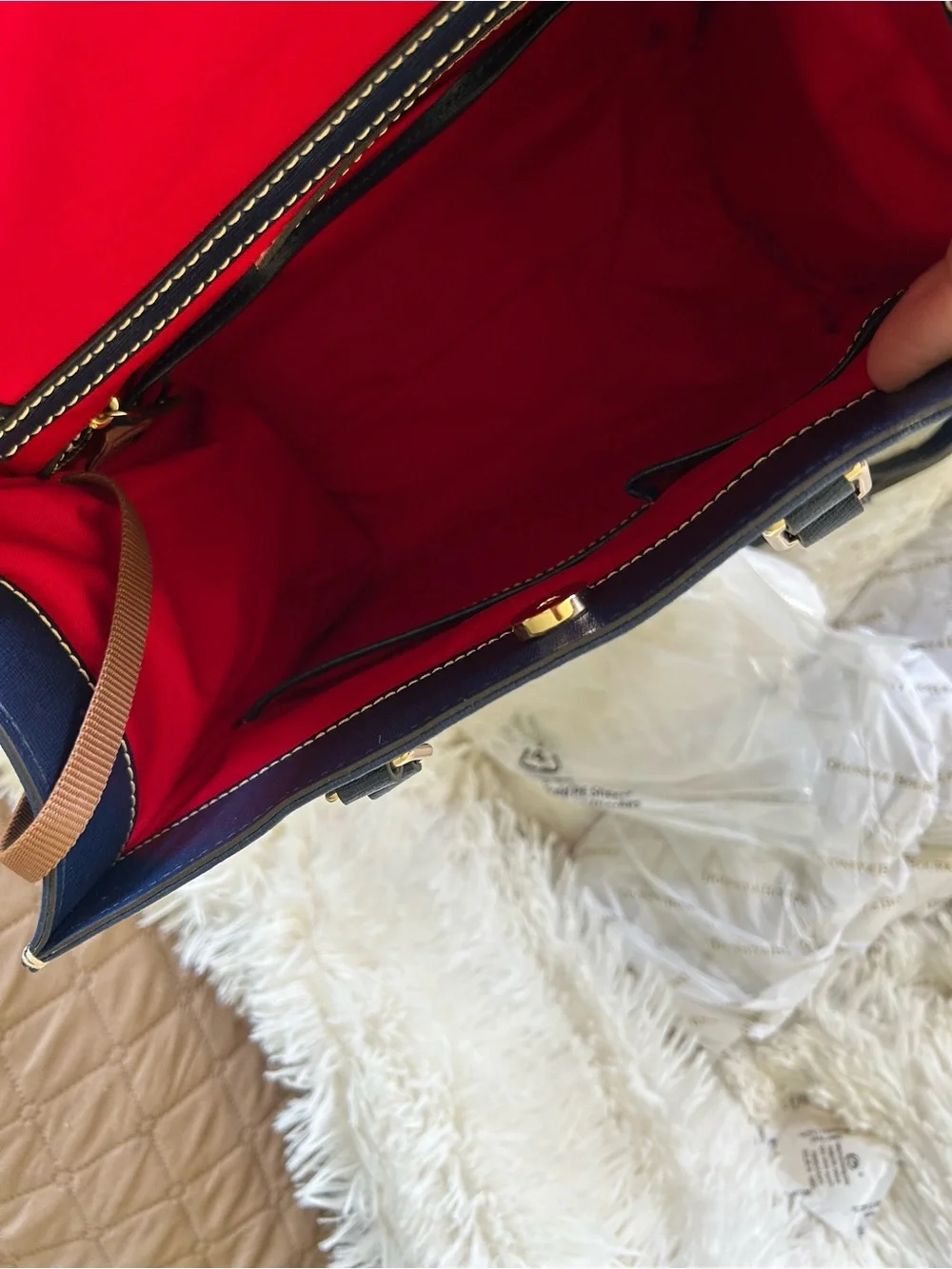 Dooney & Bourke Janine Saffiano Leather tote in marine